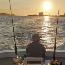sunset on Trolling Charter