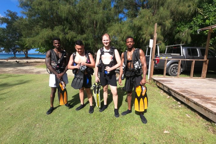 a group of people posing for the camera