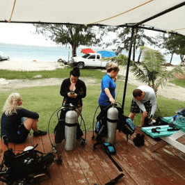 Drivers prepare to dive